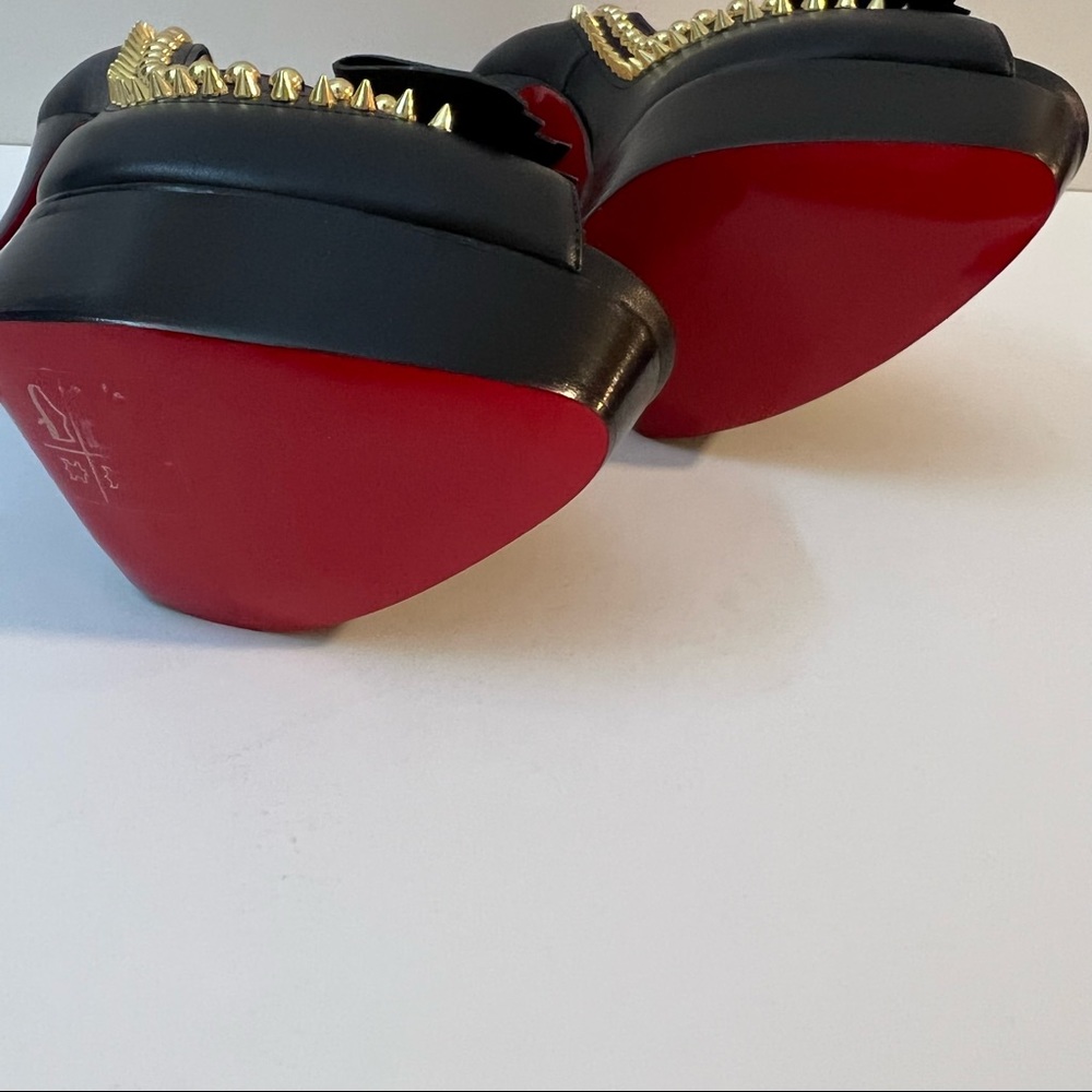 ‼️SOLD‼️ Christian Louboutin Lady Chichi Black leather studded platform peep toe - Picture 6 of 6